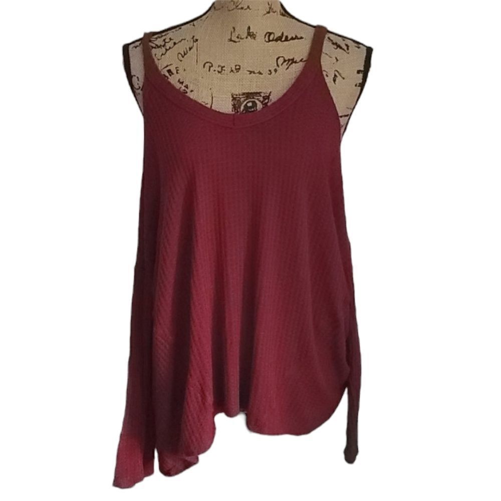 Liberty Love Red Slouchy Off the Shoulder Shirt